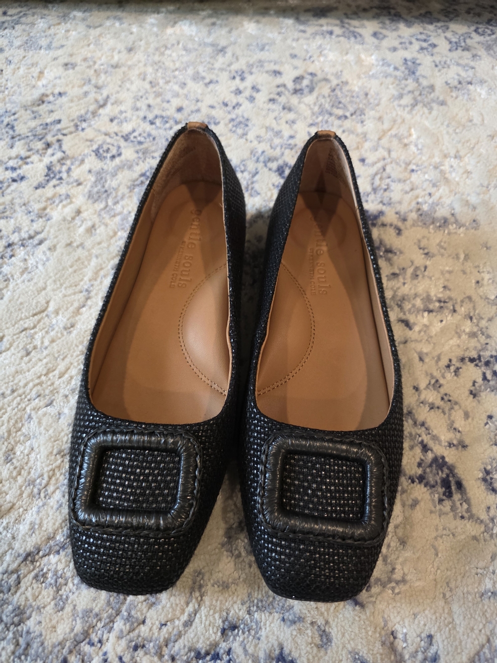 Gentle Souls Black Women’s Square-Toe Buckle Ballet Flat - Size 9 - Picture 4 of 11